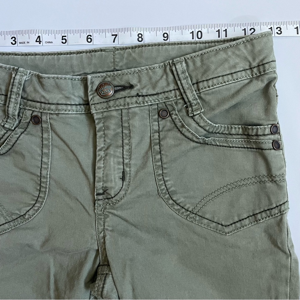Faded Glory Girls Olive Green Flare Pants - Size 7 - Adjustable Waist - Picture 11 of 14